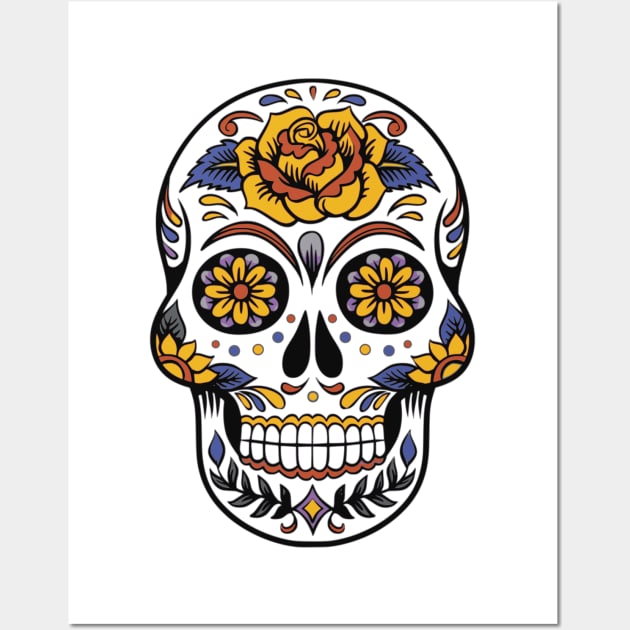 Colorful Skull Wall Art by MaiKStore